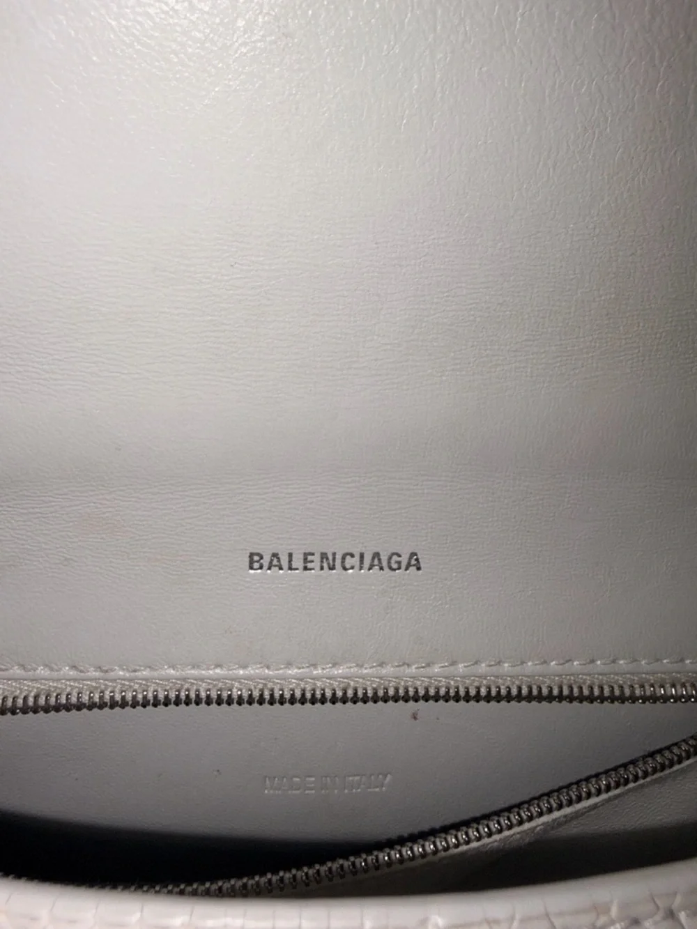 Balenciaga Cream Textured Hourglass Mini Top Handle Crossbody - Picture 7 of 13
